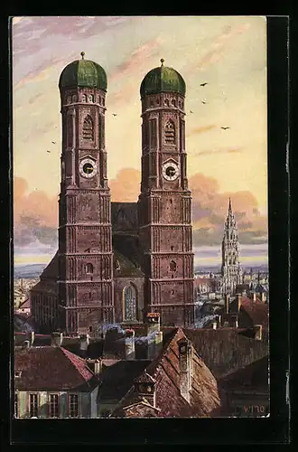 AK München, Frauenkirche, Blick auf die Türme