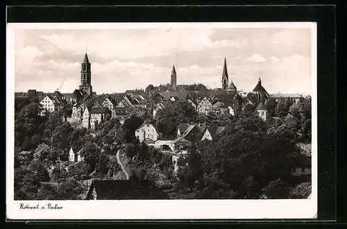 AK Rottweil a. Neckar, Ortsansicht mit Blick auf die Kirchen