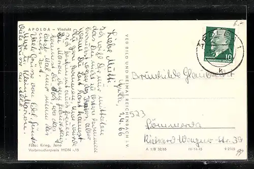 AK Apolda, Strasse unter dem Viadukt