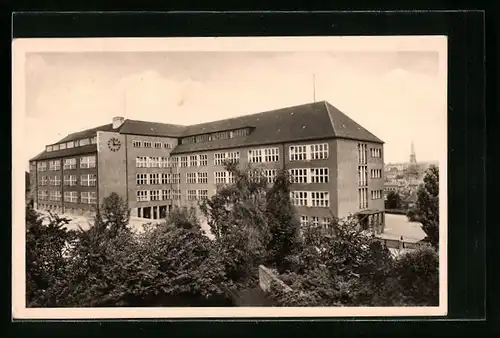 AK Apolda, Bergschule aus der Vogelschau