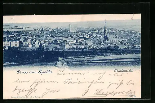 AK Apolda, Gesamtansicht mit Kirche