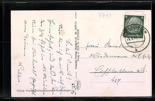 AK Immendingen, Gesamtansicht mit Bahnschienen