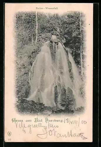 AK Bad Harzburg, am Radau-Wasserfall