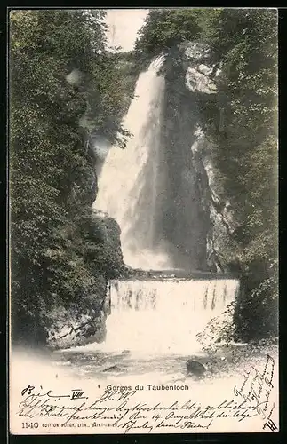 AK Gorges du Taubenloch, Wasserfall