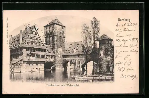 AK Nürnberg, Henkerturm mit Weinstadel