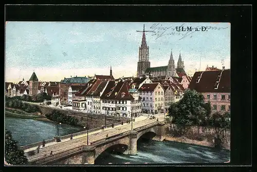 AK Ulm a. D., Teilansicht aus der Vogelschau