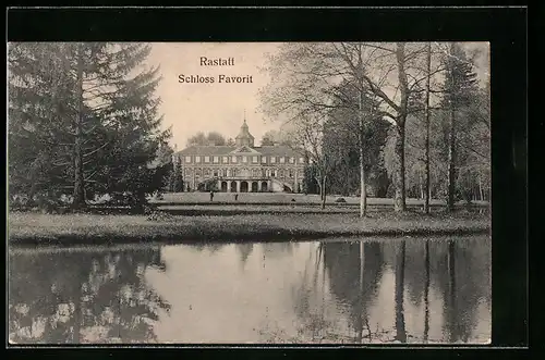 AK Rastatt, Schloss Favorit vom Wasser aus gesehen