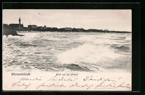AK Warnemünde, Blick auf den Strand