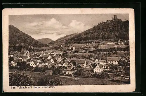 AK Bad Teinach, Gesamtansicht mit Ruine Zavelstein