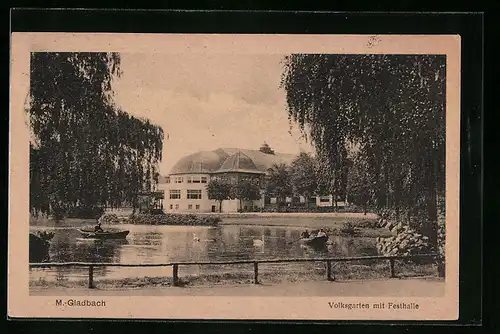 AK M.-Gladbach, Volksgarten mit Festhalle