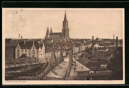 AK Ulm a. D., Blick von Norden auf die Münsterkirche