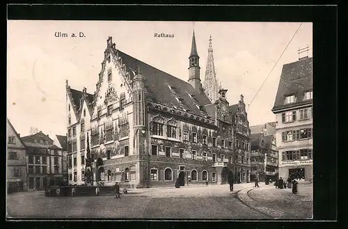 AK Ulm a. D., am Rathaus