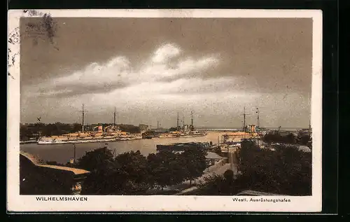 AK Wilhelmshaven, Blick auf den Westl. Ausrüstungshafen