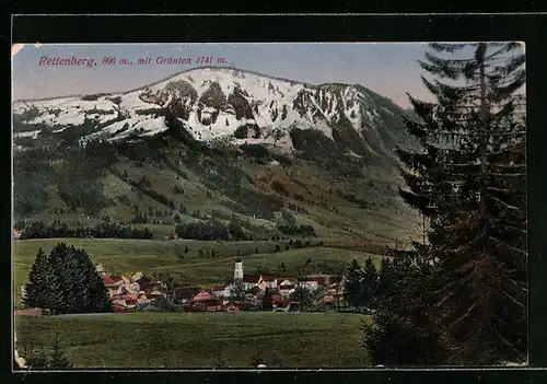 AK Rettenberg, Totalansicht mit Grünten