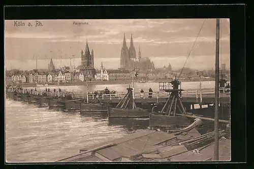 AK Köln, Panorama mit Dom