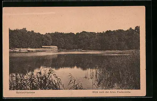AK Berlin-Schlachtensee, Blick nach der Alten Fischerhütte