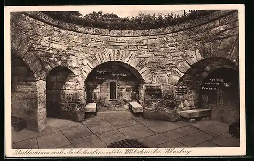 AK Weinsberg, Dichterturm mit Arolsharfen auf der Weibertreu