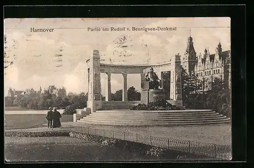 AK Hannover, Partie am Rudolf v. Bennigsen-Denkmal