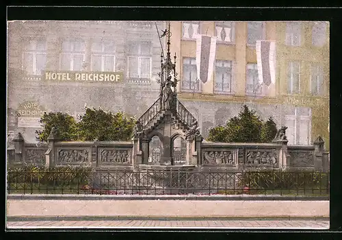 AK Köln, Heinzelmännchenbrunnen vor dem Hotel Reichshof