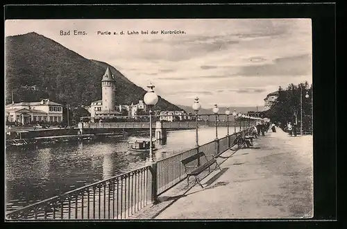 AK Bad Ems, Lahnpartie bei der Kurbrücke