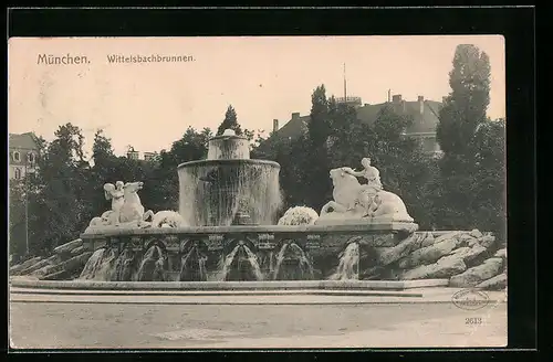 AK München, Wittelsbachbrunnen