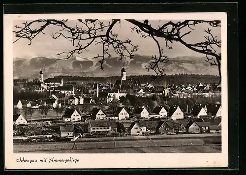 AK Schongau, Totale mit Ammergebirge