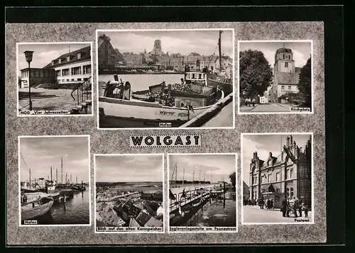 AK Wolgast, Hafen, HOG Vier Jahreszeiten, Kirchplatz