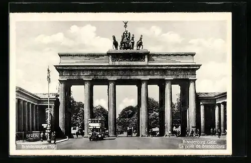 AK Berlin, Brandenburger Tor, Vorderansicht