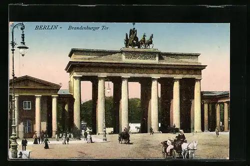 AK Berlin, Brandenburger Tor, Nahaufnahme