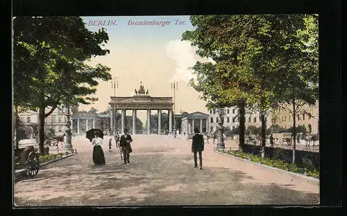 AK Berlin, Blick zum Brandenburger Tor