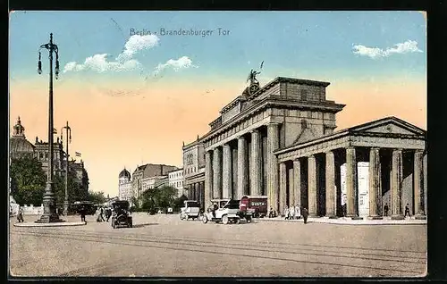 AK Berlin, Brandenburger Tor von der Seite gesehen