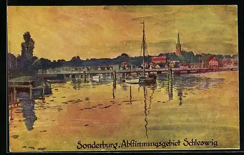 AK Sonderburg, Panorama bei Abendstimmung