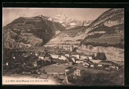 AK Saint-Maurice, Panorama et la Dent du Midi