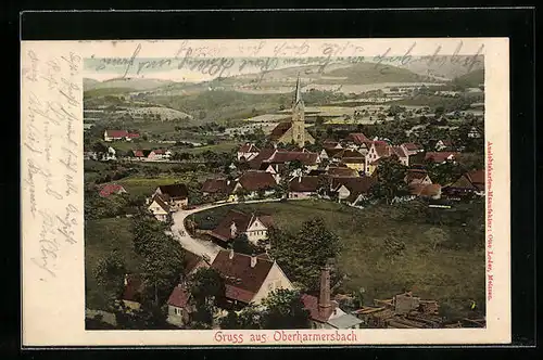 AK Oberharmersbach, Ortsansicht mit Blick ins Land