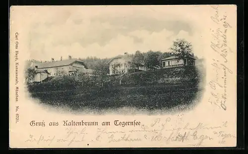 AK Kaltenbrunn /Tegernsee, Blick auf Häuser von einem Feld aus