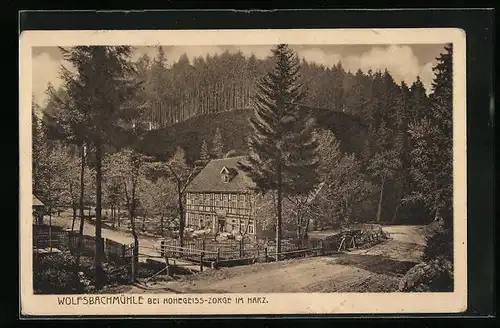 AK Hohegeiss-Zorge /Harz, Hotel und Restaurant Wolfsbachmühle mit Umgebung