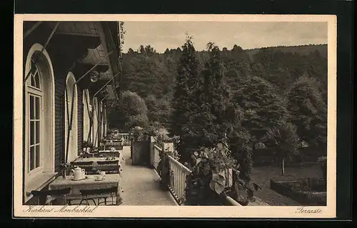 AK Monbachtal bei Bad Liebenzell, Kurhaus Monbachtal, Terrasse