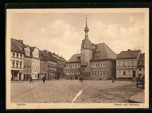 AK Apolda, Markt mit Rathaus
