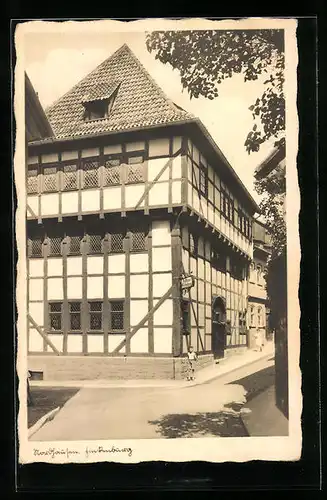 AK Nordhausen, Gildehaus Finkenburg mit Strasse