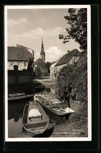 AK Lübbenau /Spreewald, Partie an der Hauptstrasse