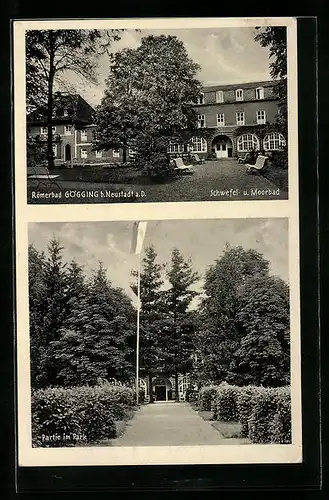 AK Gögging bei Neustadt a. D., Schwefel- und Moorbad, Partie im Park