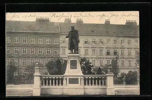 AK Wien, Denkmal vom Dombaumeister Freiherr von Schmidt