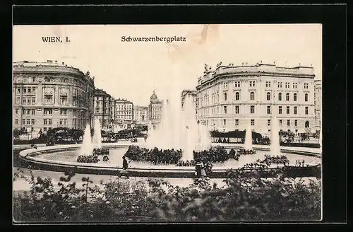AK Wien, Springbrunnen am Schwarzenbergplatz