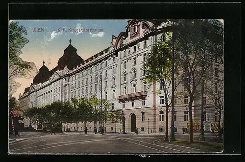 AK Wien, KK Kriegsministerium mit Strasse