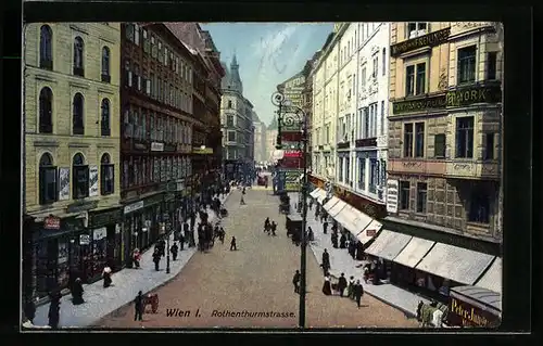 AK Wien, Partie in der Rothenthurmstrasse aus der Vogelschau