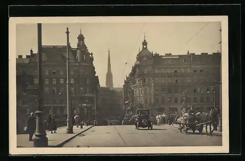 AK Wien, Rothenturmstrasse von der Marienbrücke aus