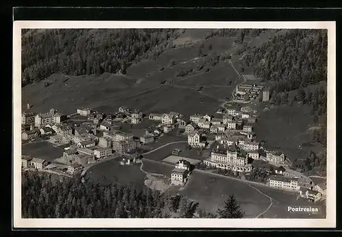 AK Pontresina, Ortsansicht aus der Vogelschau