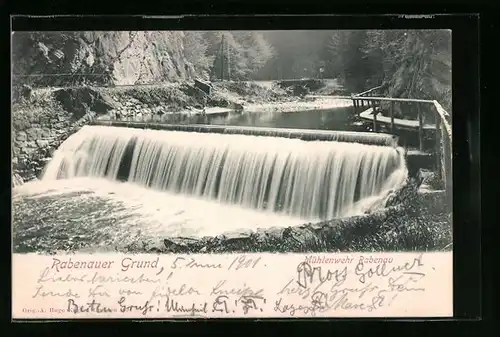 AK Rabenau, Mühlenwehr im Rabenauer Grund