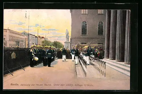 AK Berlin, Ablösung der Neuen Wache, Unter den Linden