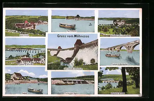 AK Günne, Möhnesee Talsperre, Vuadukt, Stockumer Damm